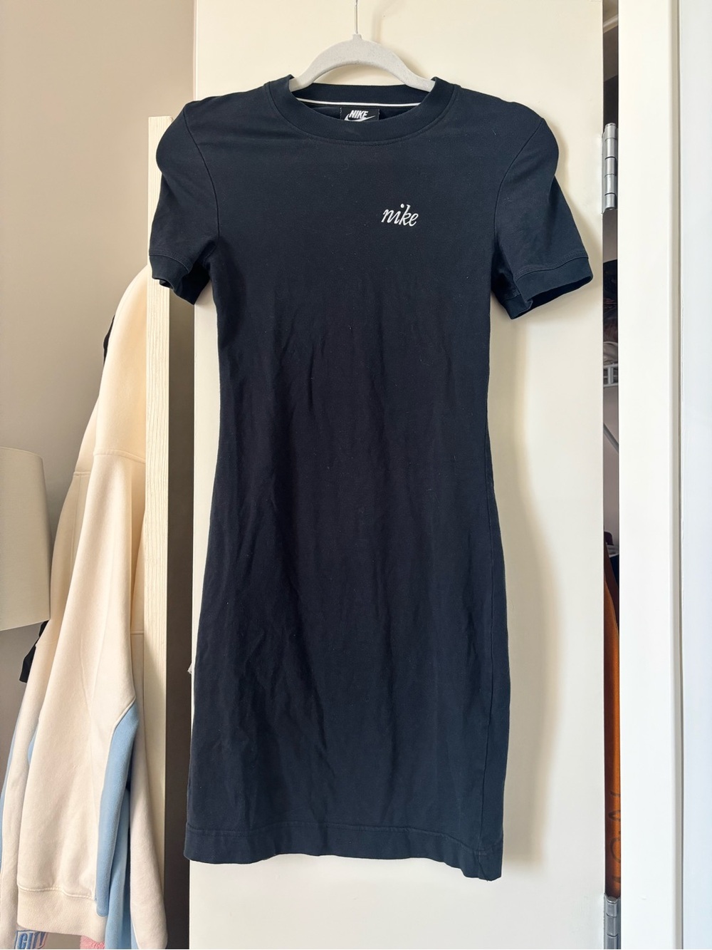 Nike Black Short-Sleeve Fitted Mini Dress